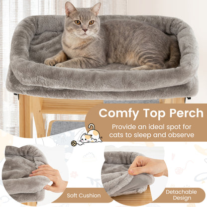 Modern Wooden Cat Tree, Foldable Cat Climbing Furniture, Gray Cat Trees Condos & Scratchers at Gallery Canada