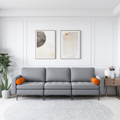 Modular 3-Seat Sofa, USB Ports, Side Storage Pocket, Gray Sofas & Loveseats at Gallery Canada