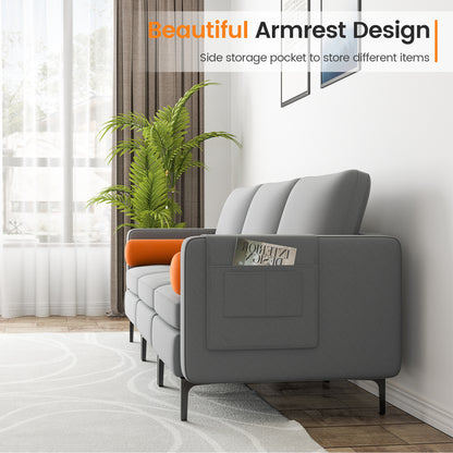 Modular 3-Seat Sofa, USB Ports, Side Storage Pocket, Gray Sofas & Loveseats at Gallery Canada