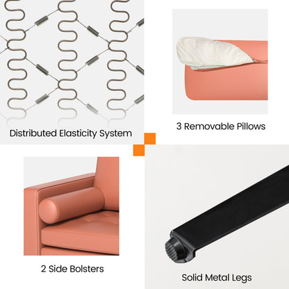 Modular 3-Seat Sofa, With USB Ports And Storage Pocket, Pink Sofas & Loveseats at Gallery Canada