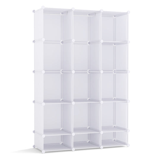 Modular Baby Wardrobe with 13 Cubes and Hanging Rod and Shelves Stackable, White Kids Storage White at Gallery Canada