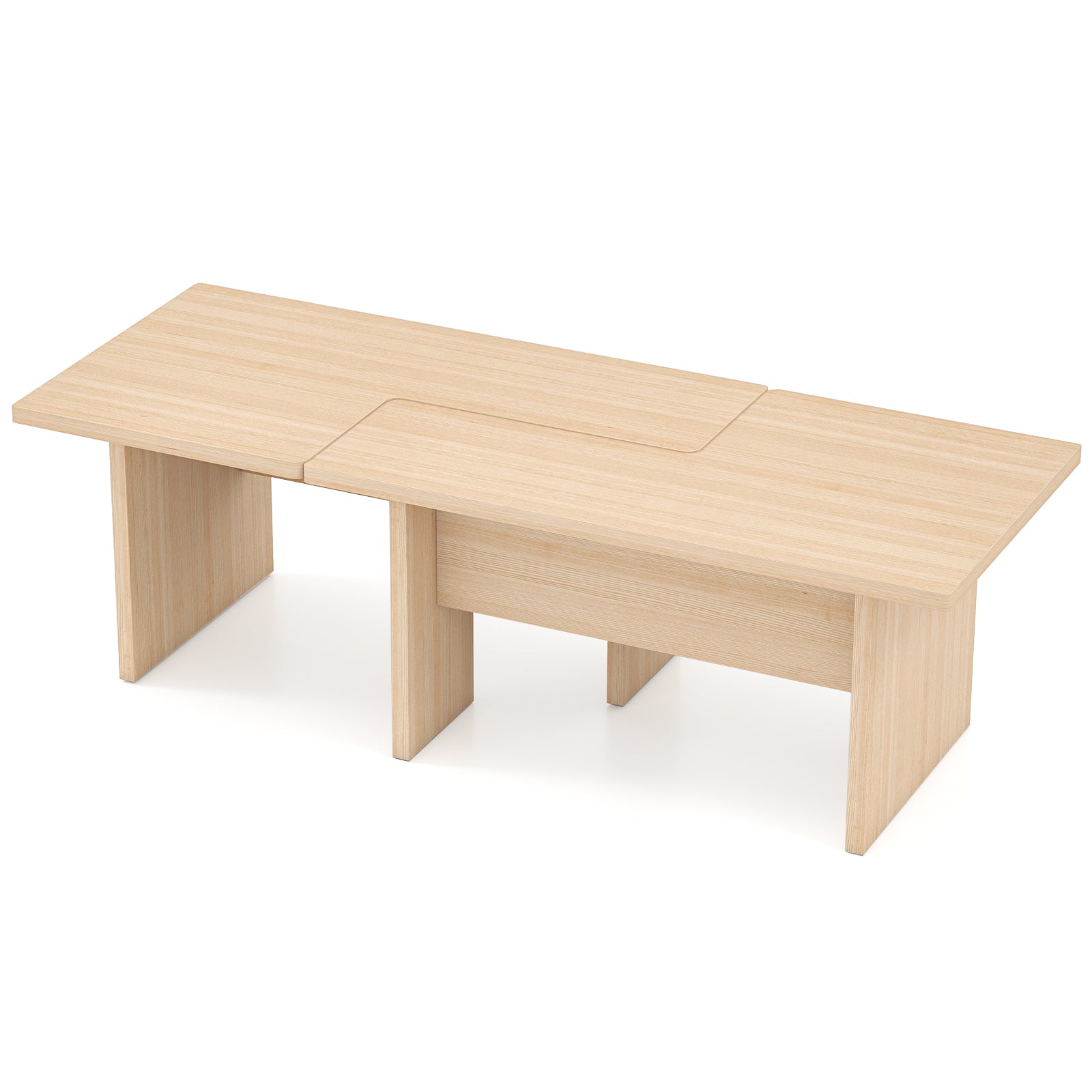 Modular Coffee Table Set of 2 L Shaped Center Tables for Small Space, Oak Coffee Tables at Gallery Canada