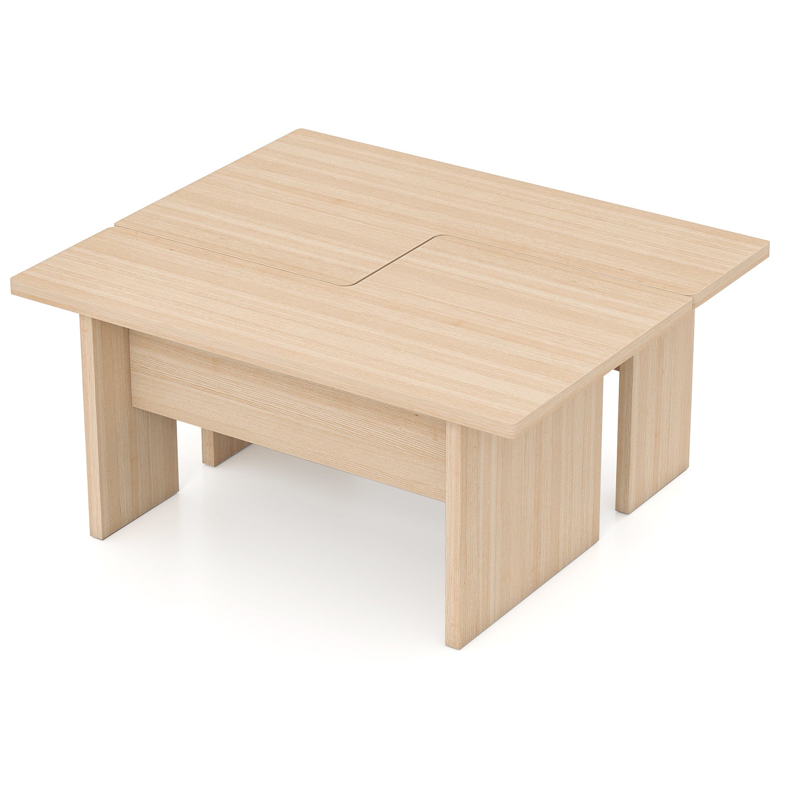 Modular Coffee Table Set of 2 L Shaped Center Tables for Small Space, Oak Coffee Tables at Gallery Canada