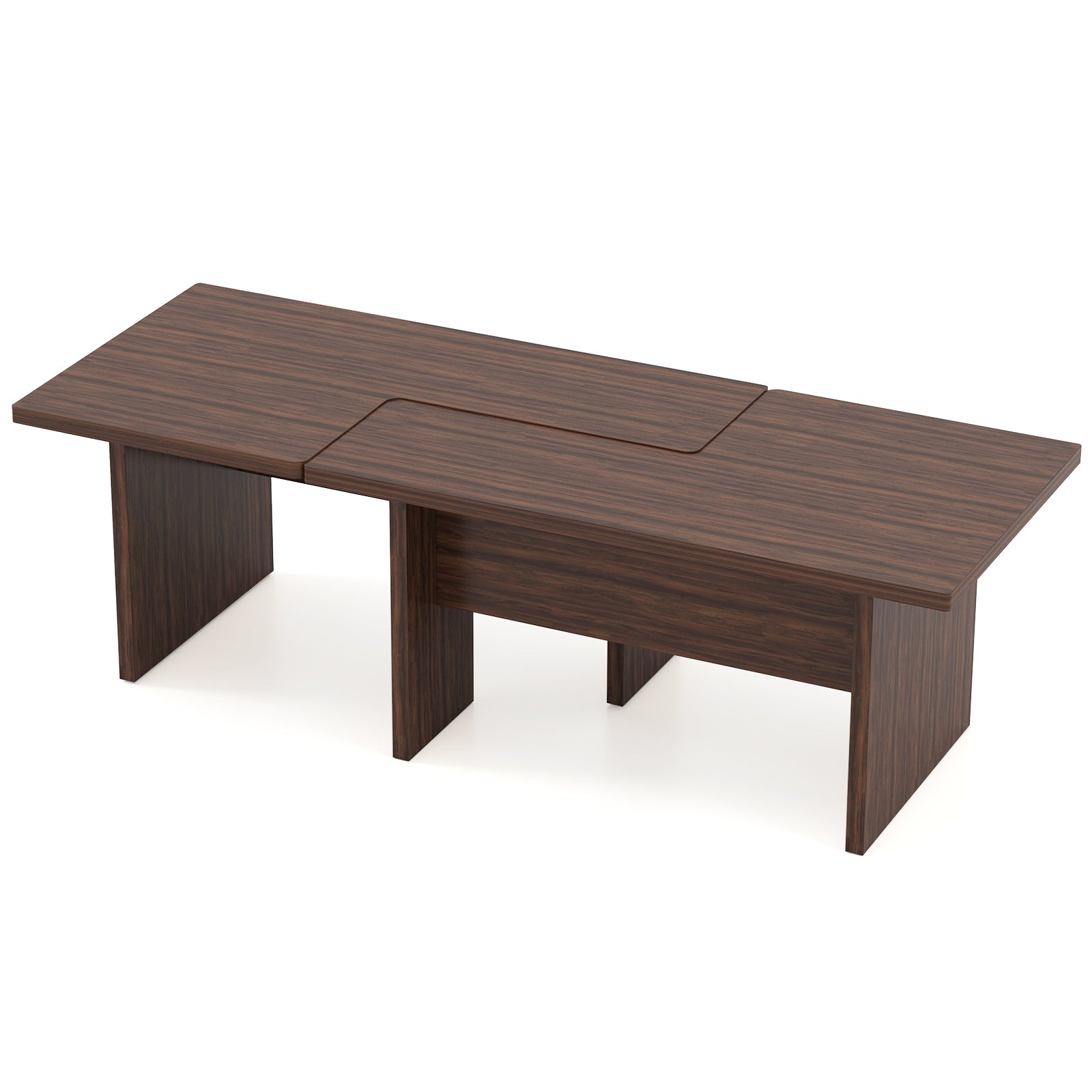 Modular Coffee Table Set of 2 L Shaped Center Tables for Small Space, Walnut Coffee Tables at Gallery Canada