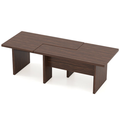 Modular Coffee Table Set of 2 L Shaped Center Tables for Small Space, Walnut Coffee Tables at Gallery Canada