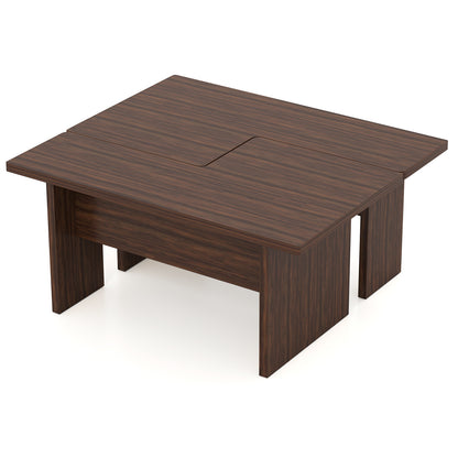 Modular Coffee Table Set of 2 L Shaped Center Tables for Small Space, Walnut Coffee Tables at Gallery Canada