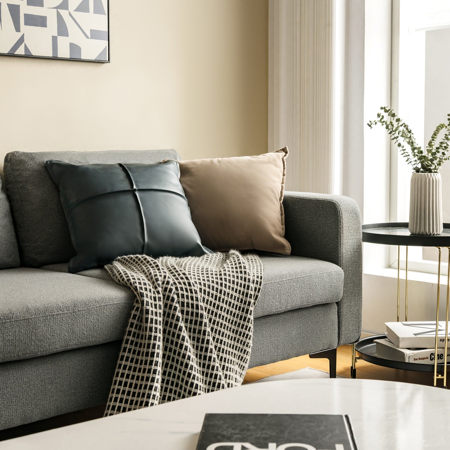 Modular L-Shaped Sectional Sofa, Reversible Chaise, 2 USB Ports, Dark Gray Sofas & Loveseats at Gallery Canada