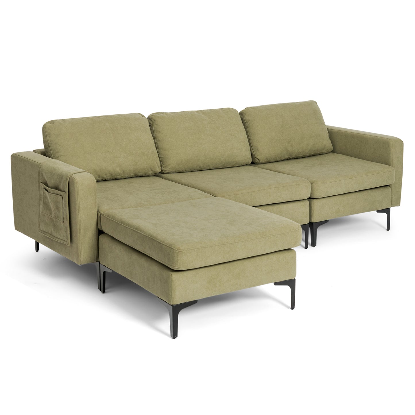 Modular L-Shaped Sectional Sofa, Reversible Chaise, 2 USB Ports, Green Sofas & Loveseats at Gallery Canada