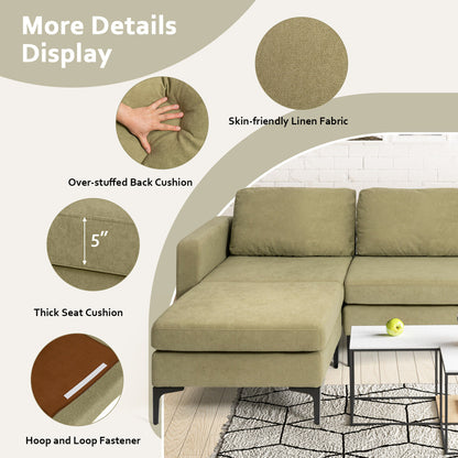 Modular L-Shaped Sectional Sofa, Reversible Chaise, 2 USB Ports, Green Sofas & Loveseats at Gallery Canada