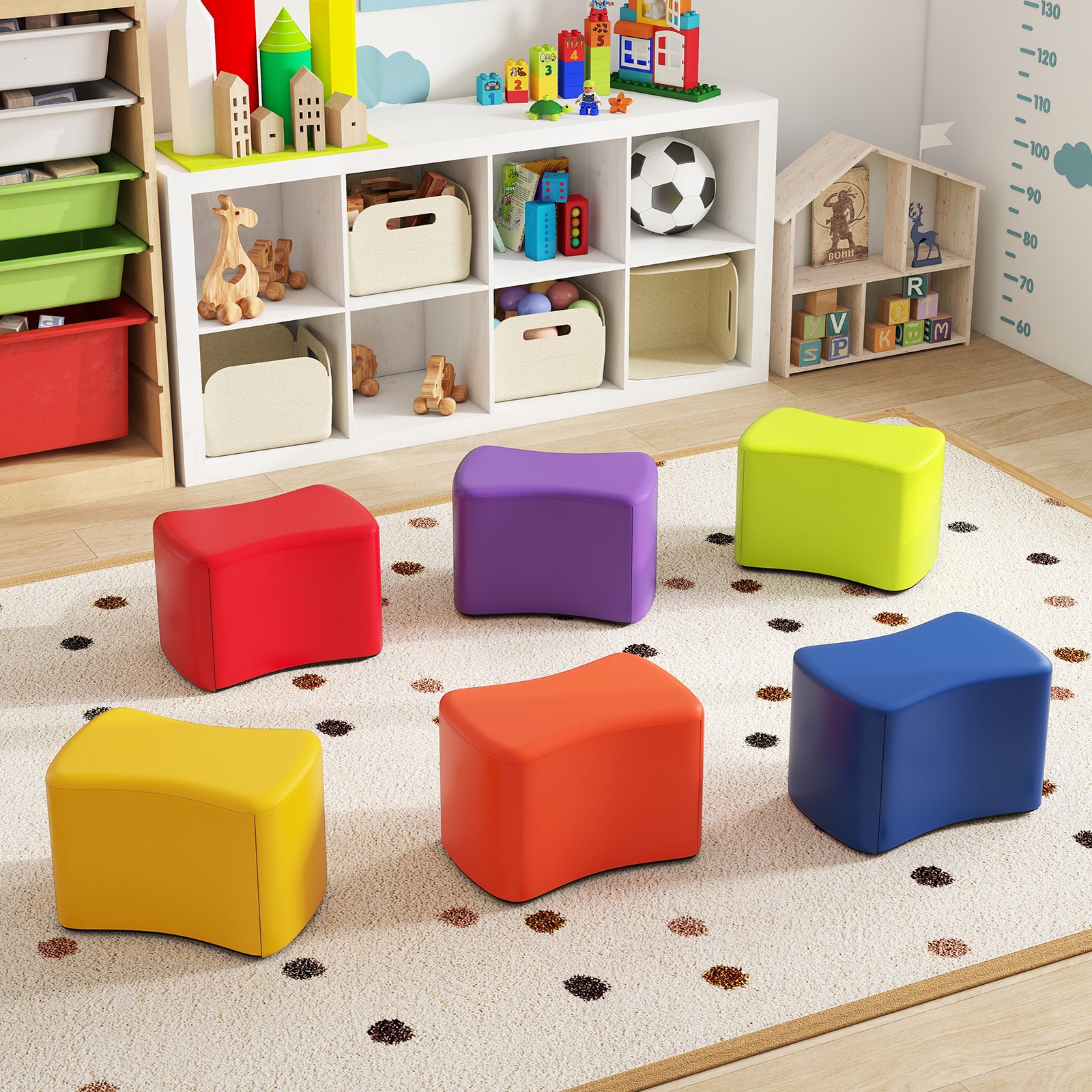 Modular Stool Set for Kids 6 PCS Butterfly Stools, Multicolor Kids Chairs & Seating at Gallery Canada