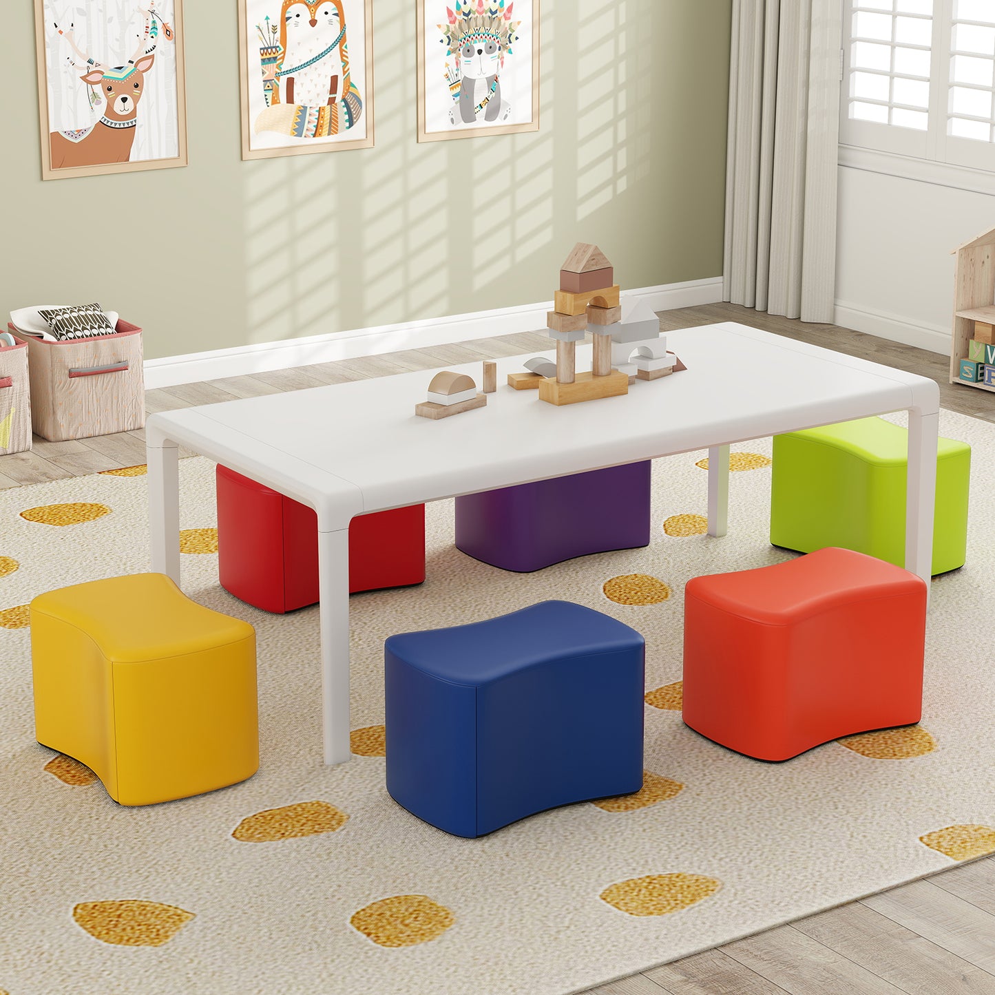 Modular Stool Set for Kids 6 PCS Butterfly Stools, Multicolor Kids Chairs & Seating at Gallery Canada