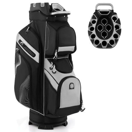 Molded Lock Top Golf Cart Bag, 14-Way Full Length Dividers, 11 Pockets, Gray Golf Gray at Gallery Canada