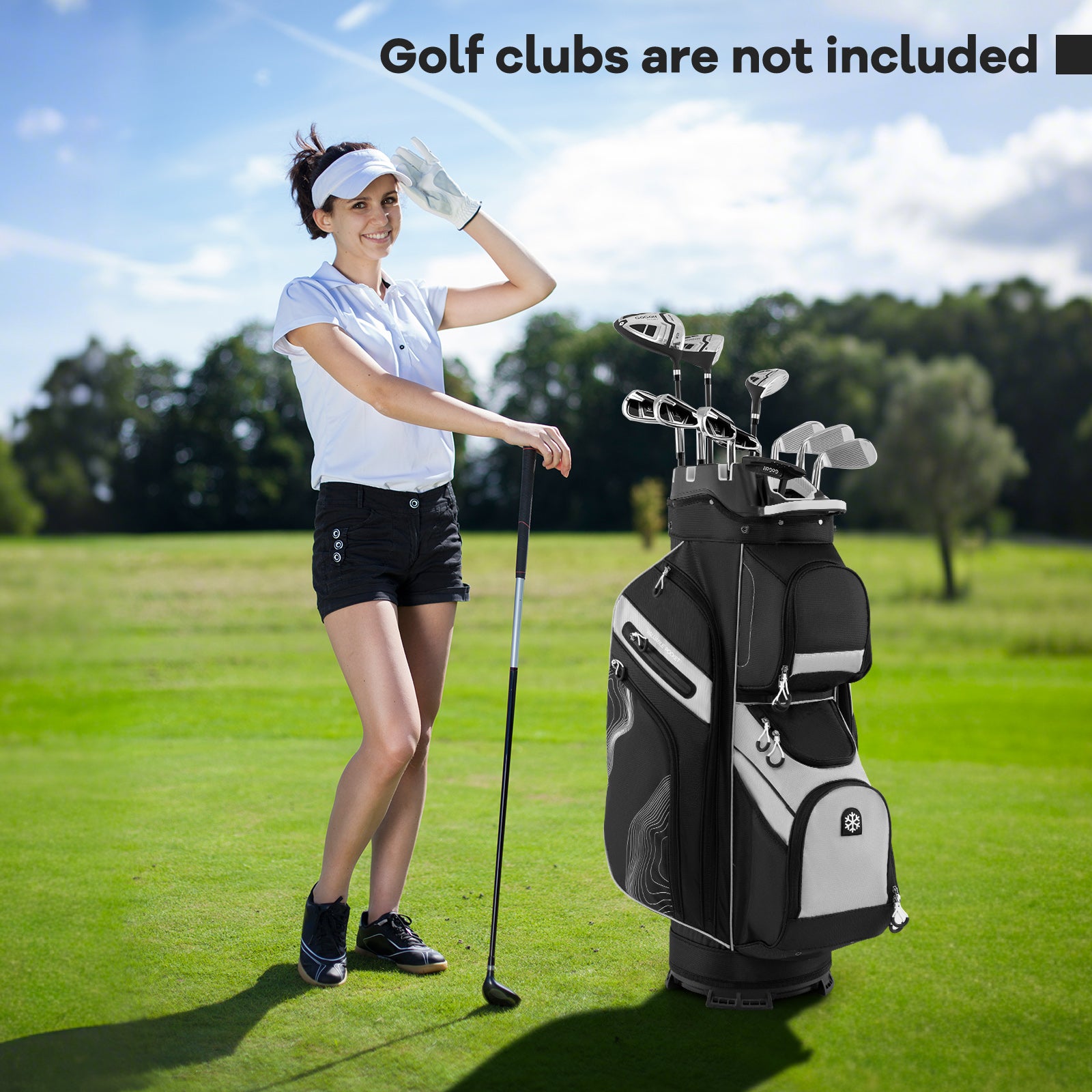 Molded Lock Top Golf Cart Bag, 14-Way Full Length Dividers, 11 Pockets, Gray Golf at Gallery Canada