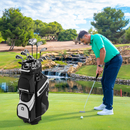 Molded Lock Top Golf Cart Bag, 14-Way Full Length Dividers, 11 Pockets, Gray Golf at Gallery Canada
