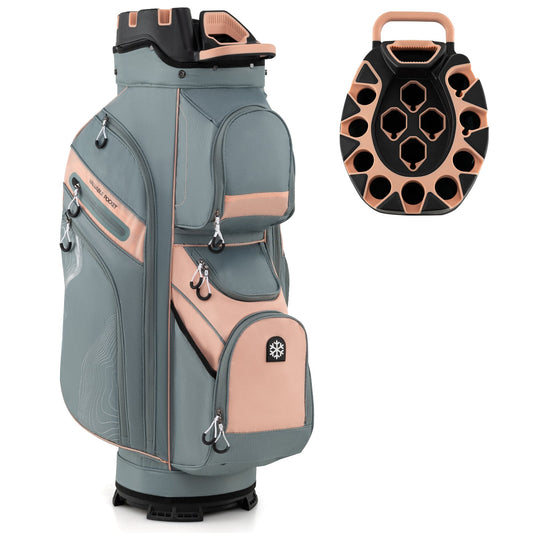 Molded Lock Top Golf Cart Bag, 14-Way Dividers, 11 Pockets, Orange Golf Orange at Gallery Canada