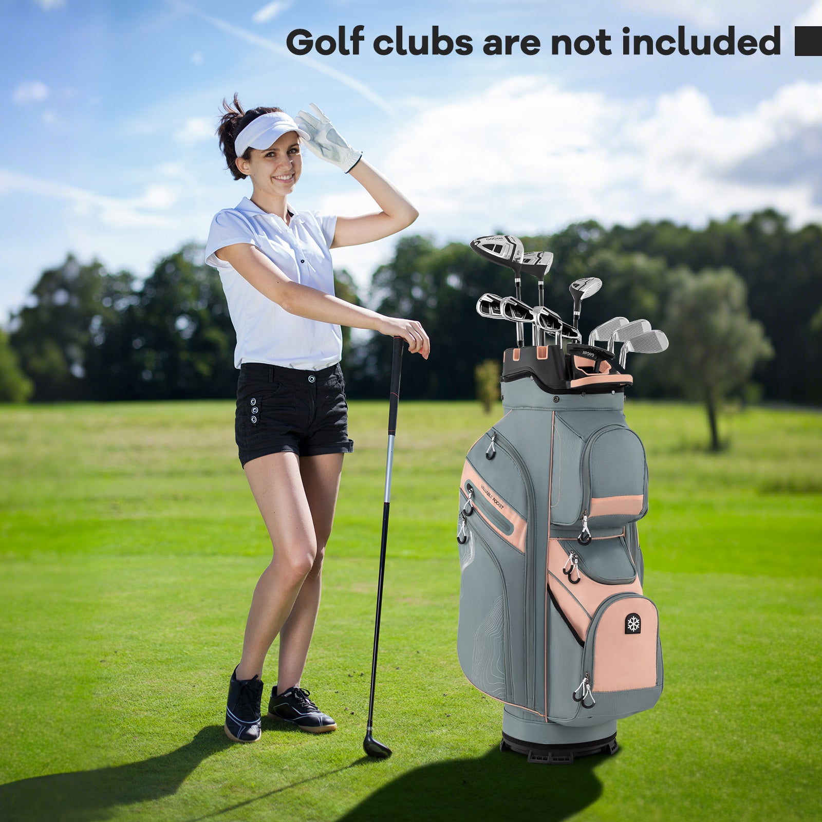 Molded Lock Top Golf Cart Bag with 14-Way Full Length Dividers and 11 Pockets, Orange Golf at Gallery Canada