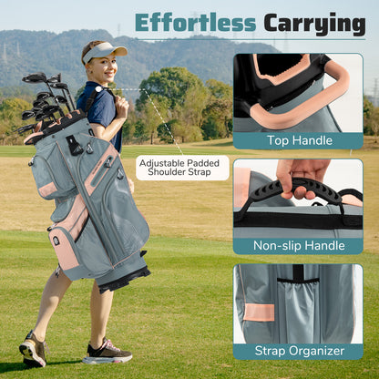 Molded Lock Top Golf Cart Bag with 14-Way Full Length Dividers and 11 Pockets, Orange Golf at Gallery Canada