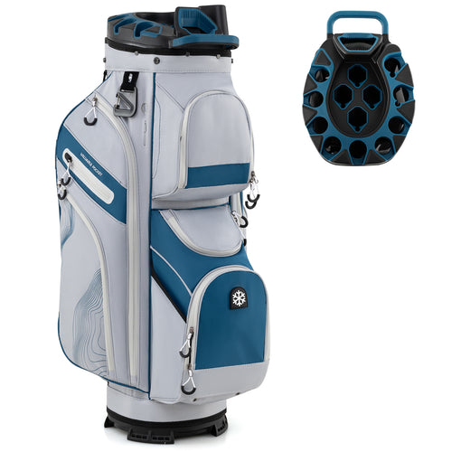 Molded Lock Top Golf Cart Bag, 14-Way Full Length Dividers, 11 Pockets, Navy
