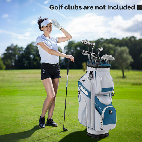 Molded Lock Top Golf Cart Bag, 14-Way Full Length Dividers, 11 Pockets, Navy
