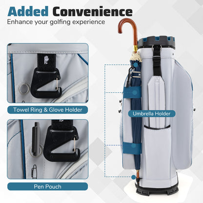 Molded Lock Top Golf Cart Bag, 14-Way Full Length Dividers, 11 Pockets, Navy Golf at Gallery Canada