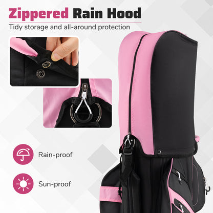 Molded Lock Top Golf Cart Bag, 14-Way Dividers, 11 Pockets, Pink Golf at Gallery Canada