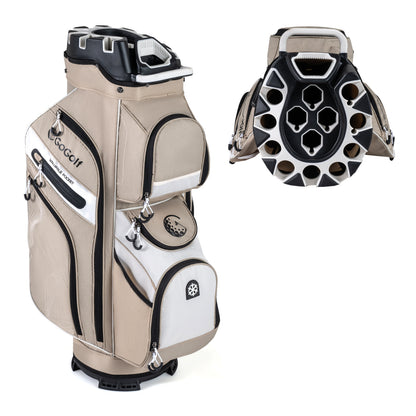 Molded Lock Top Golf Cart Bag, 14-Way Full Length Dividers, 11 Pockets, Khaki Golf at Gallery Canada