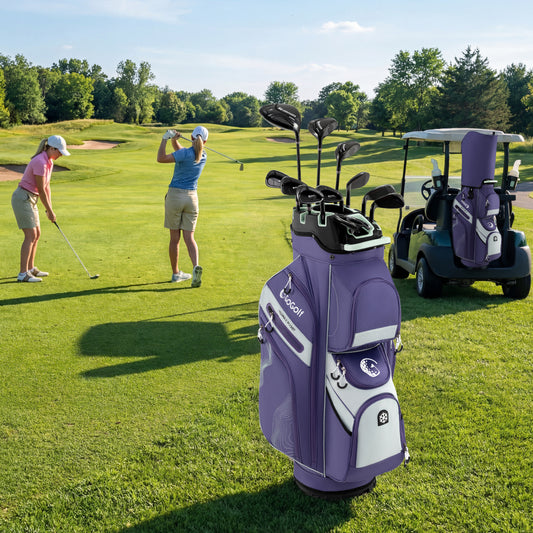Molded Lock Golf Cart Bag, 14-Way Dividers, 11 Pockets, Purple Golf Purple at Gallery Canada