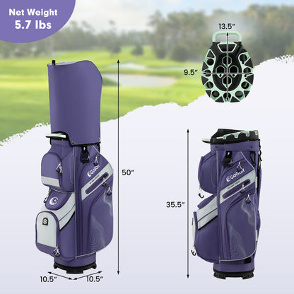 Molded Lock Golf Cart Bag, 14-Way Dividers, 11 Pockets, Purple Golf at Gallery Canada