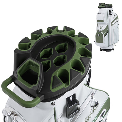 Molded Lock Top Golf Cart Bag, 14-Way Dividers, 11 Pockets, Green Golf at Gallery Canada