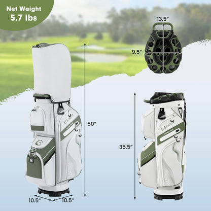 Molded Lock Top Golf Cart Bag, 14-Way Dividers, 11 Pockets, Green Golf at Gallery Canada