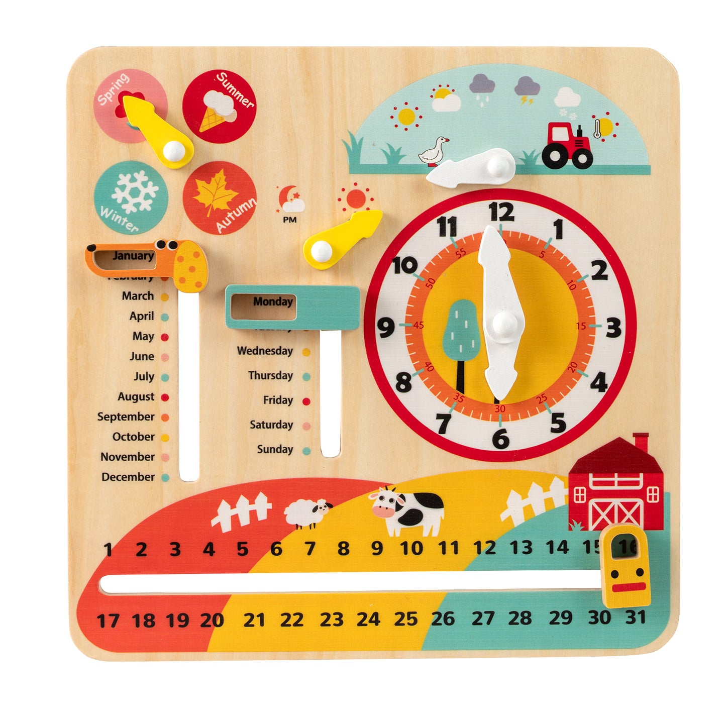 Montessori Wooden Toy for Toddlers Educational Learning Clock Toy About Season Learning Toys Options at Gallery Canada