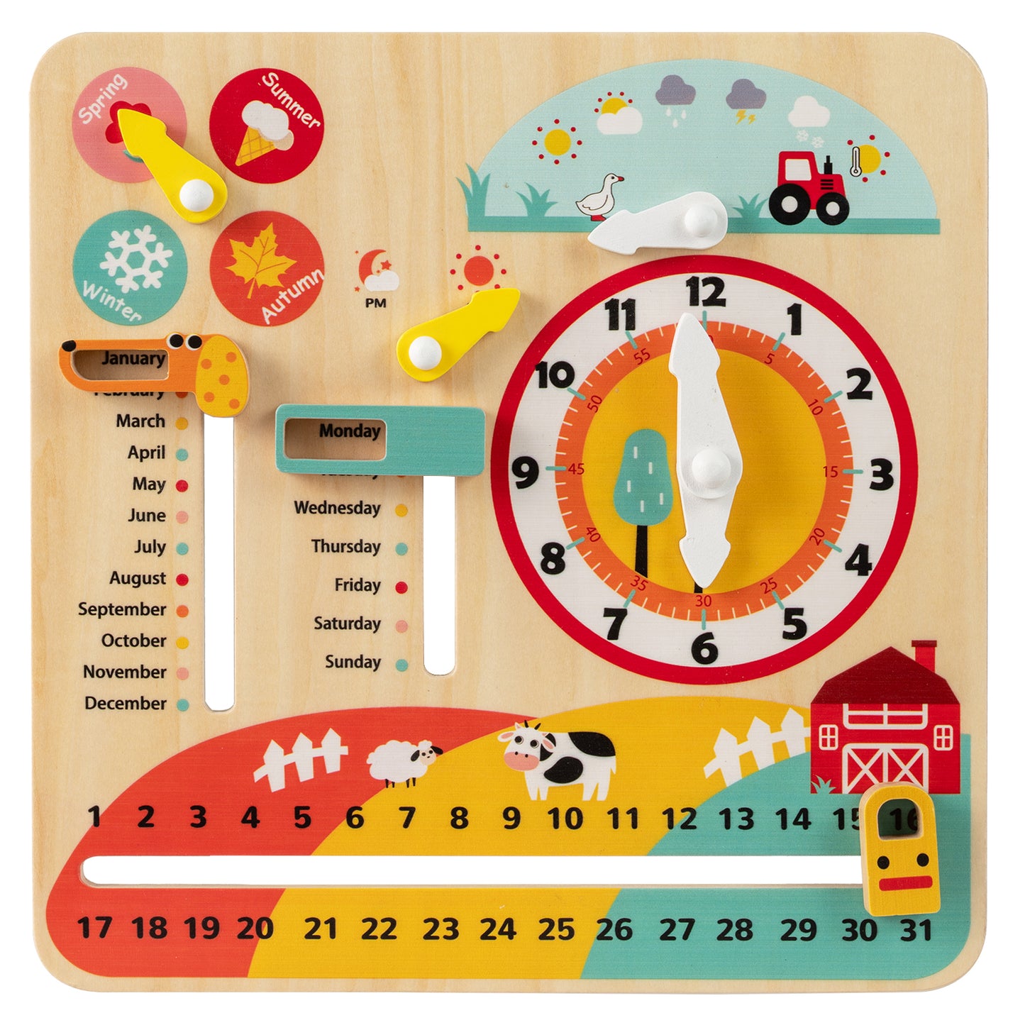 Montessori Wooden Toy for Toddlers Educational Learning Clock Toy About Season Learning Toys at Gallery Canada