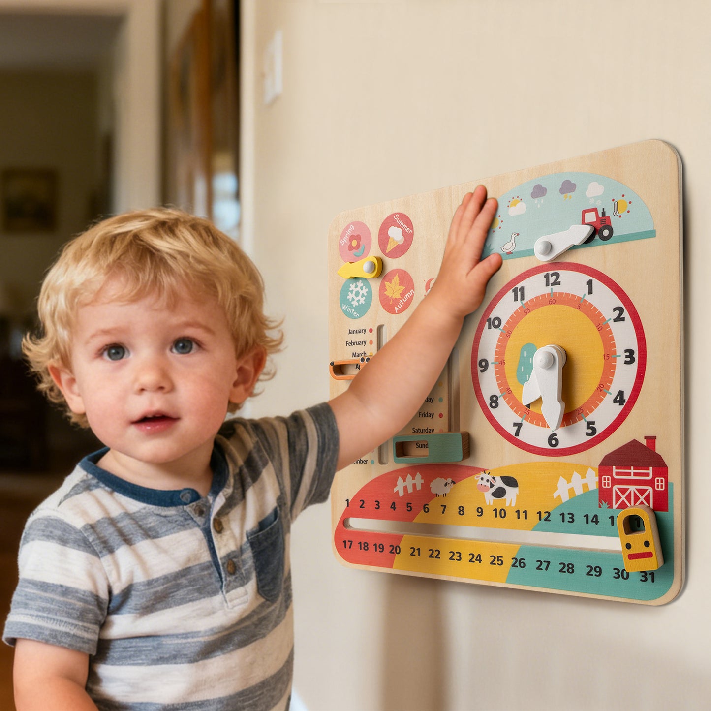 Montessori Wooden Toy for Toddlers Educational Learning Clock Toy About Season Learning Toys at Gallery Canada