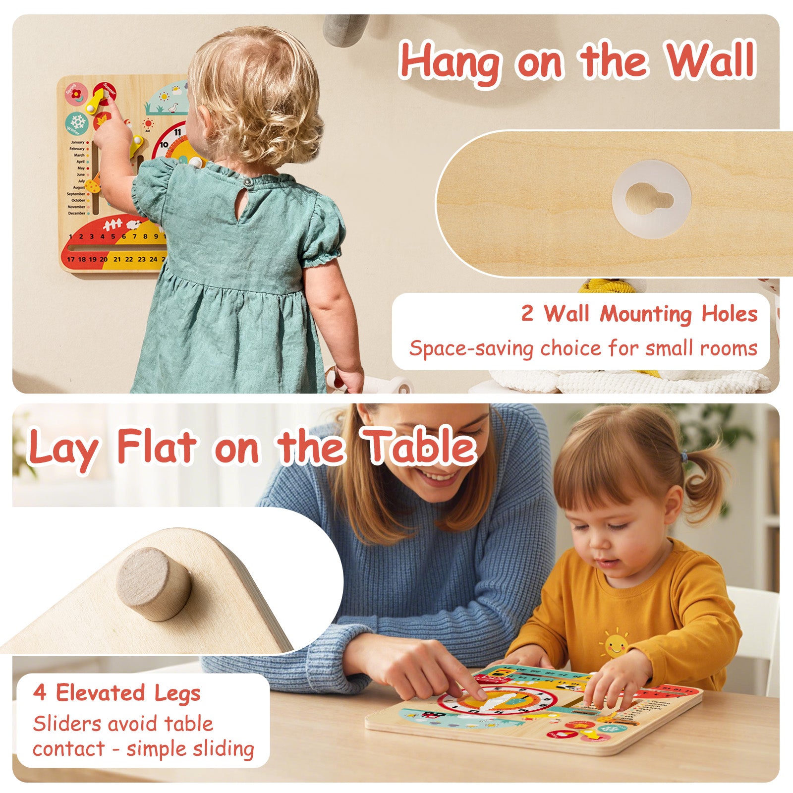 Montessori Wooden Toy for Toddlers Educational Learning Clock Toy About Season Learning Toys at Gallery Canada