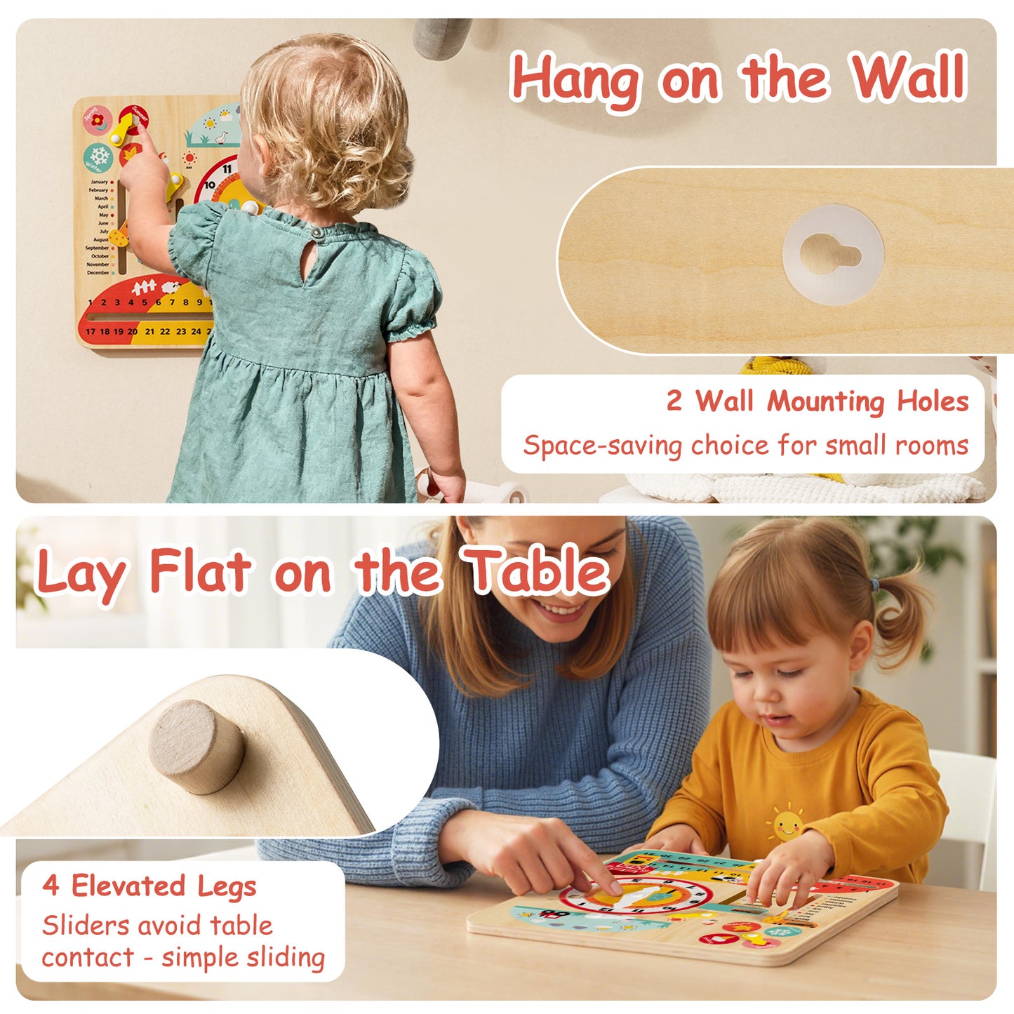 Montessori Wooden Toy for Toddlers Educational Learning Clock Toy About Season Learning Toys at Gallery Canada