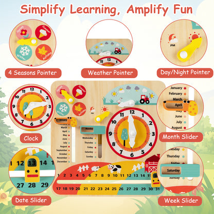 Montessori Wooden Toy for Toddlers Educational Learning Clock Toy About Season Learning Toys at Gallery Canada
