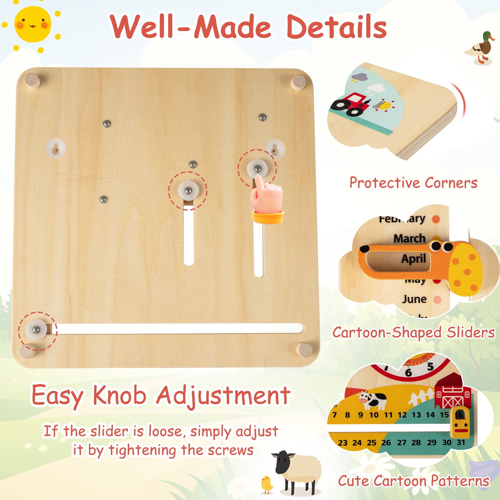 Montessori Wooden Toy for Toddlers Educational Learning Clock Toy About Season Learning Toys at Gallery Canada