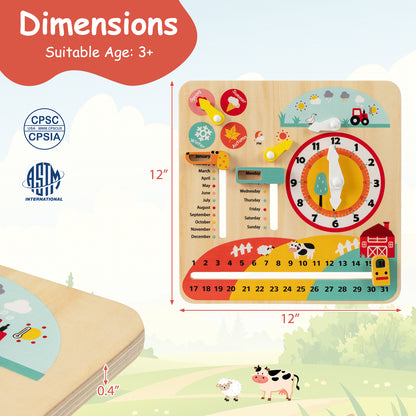 Montessori Wooden Toy for Toddlers Educational Learning Clock Toy About Season Learning Toys at Gallery Canada