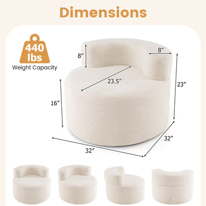 Moon-Shaped Floor Single Sofa Chair with Soft Teddy Fleece, Beige Sofas & Loveseats at Gallery Canada