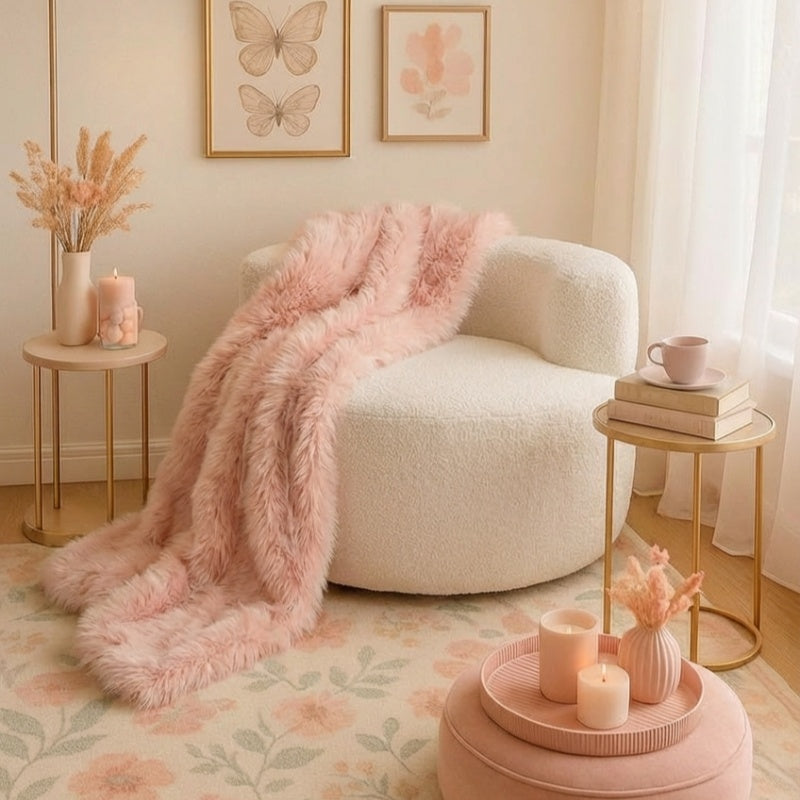 Moon-Shaped Floor Single Sofa Chair with Soft Teddy Fleece, Beige Sofas & Loveseats at Gallery Canada