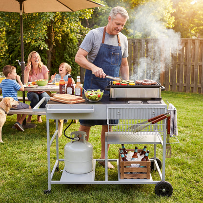 Movable Grill Table With 2 Spice Containers, Black Outdoor Grills at Gallery Canada