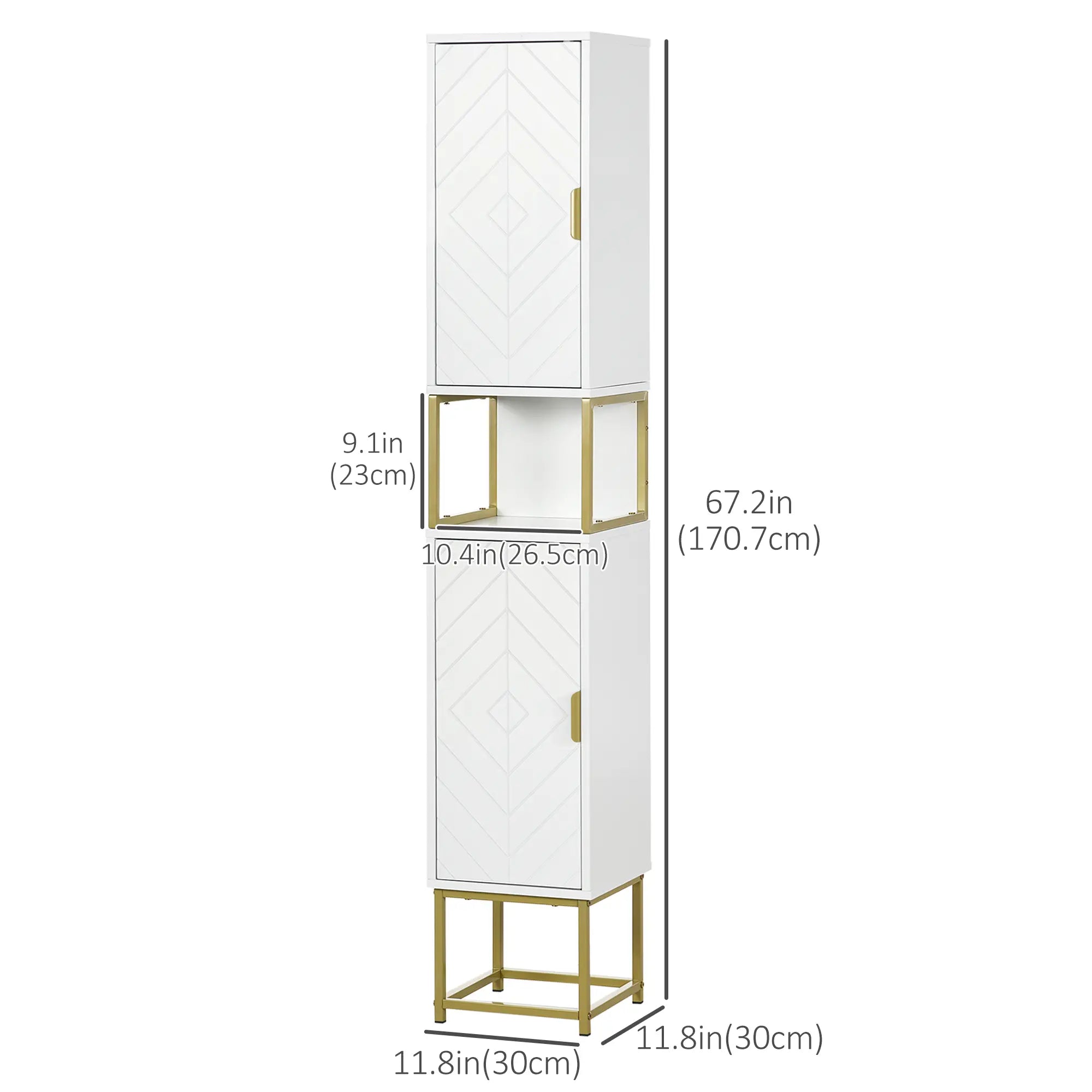 Tall Bathroom Storage Cabinet, Narrow with Adjustable Shelf, White Bathroom Cabinets at Gallery Canada