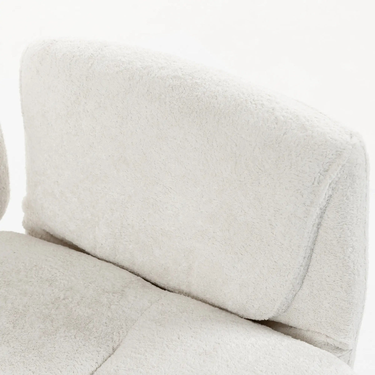 Big Tall Office Chair Flip Armrests Cross Legged 400 lbs, Cream