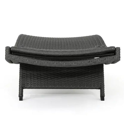 Wicker Chaise Lounge, Adjustable Backrest, Foldable, 79" L x 27.5" W x 38" H, Light Grey Lounger Chairs at Gallery Canada