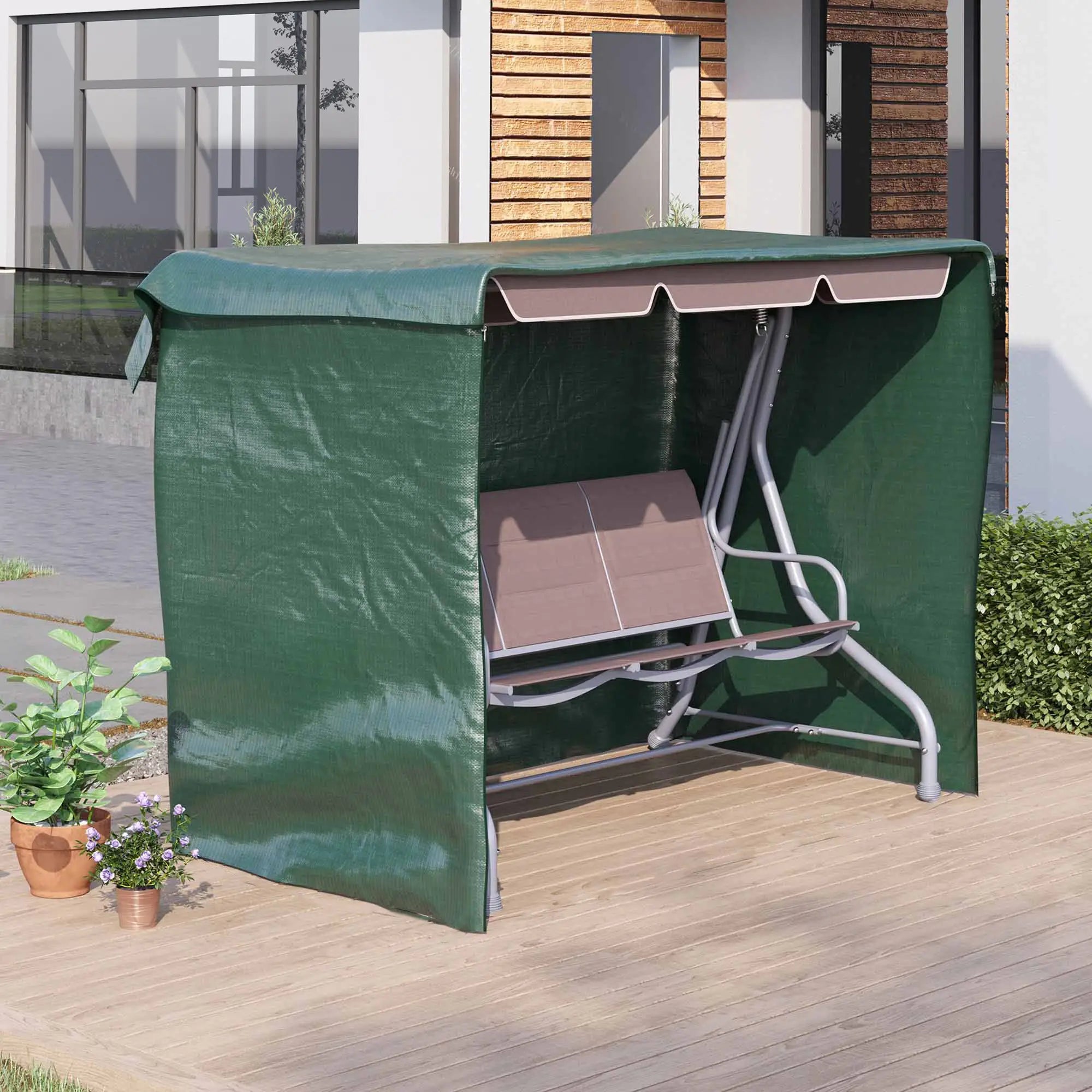 3-Seater Patio Swing Cover, 85x61x59 in, Waterproof, Dark Green Patio Furniture Covers at Gallery Canada