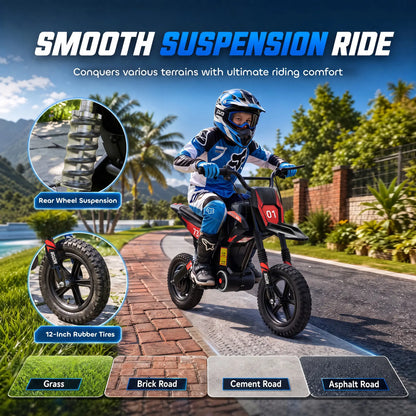 24V Kids Electric Motorcycle, Black, 12" Rubber Tires, Black Electric Motorcycles at Gallery Canada