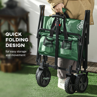 Folding Wagon Cart, Heavy Duty Outdoor Utility, Collapsible Garden Trolley, Steel Frame, Oxford Fabric Folding Garden Carts at Gallery Canada