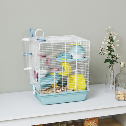 3-Level Hamster Cage With Exercise Wheel, Play Tube, Water Bottle, Blue Hamster Cages at Gallery Canada