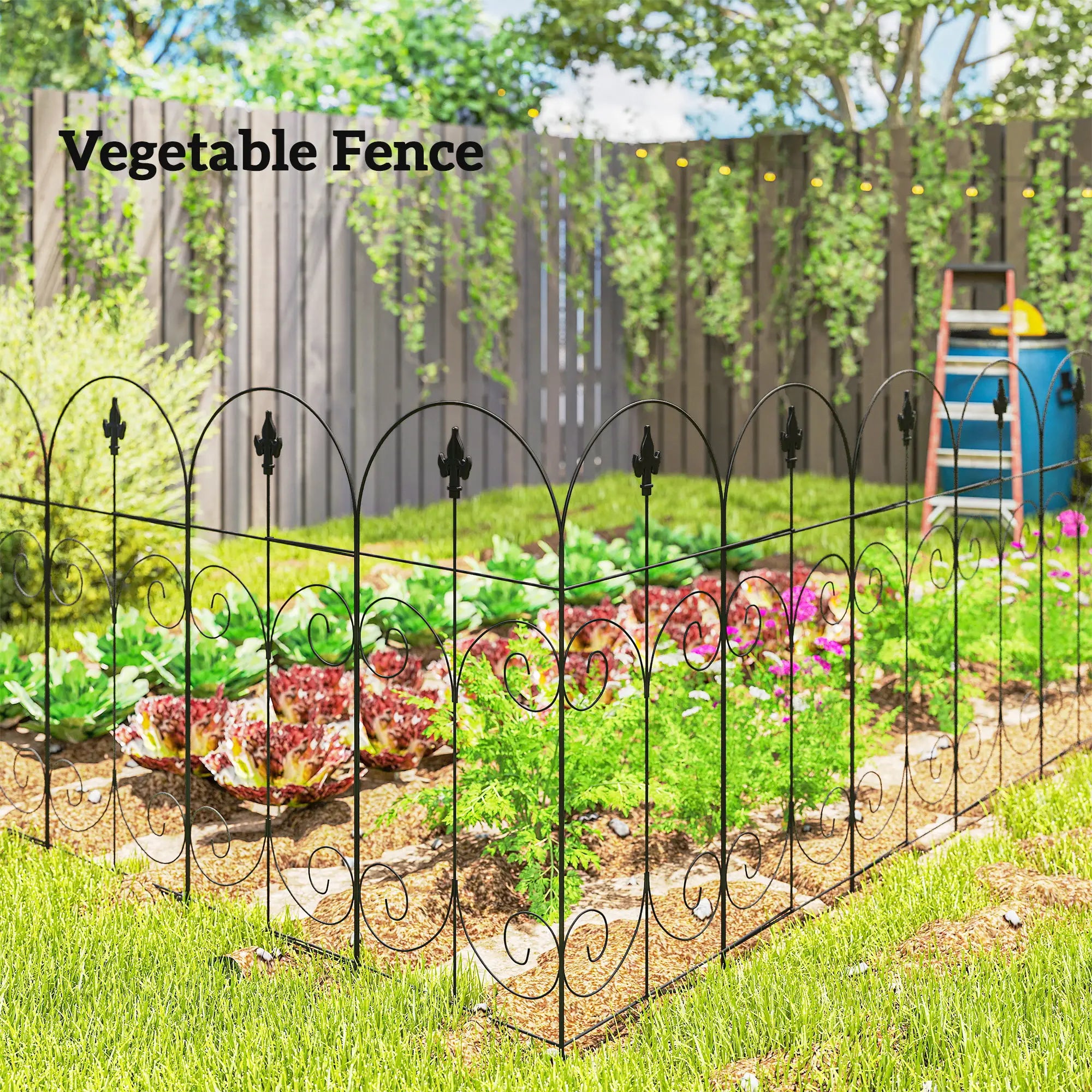 Outdoor Metal Garden Fence Panels, Animal Barrier, 8 Pack, Scrollworks Garden Fences at Gallery Canada
