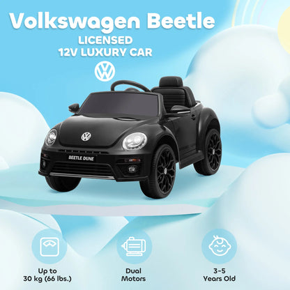 Volkswagen Beetle Licensed 12V Electric Car, Remote Control, Black Electric Toy Cars at Gallery Canada